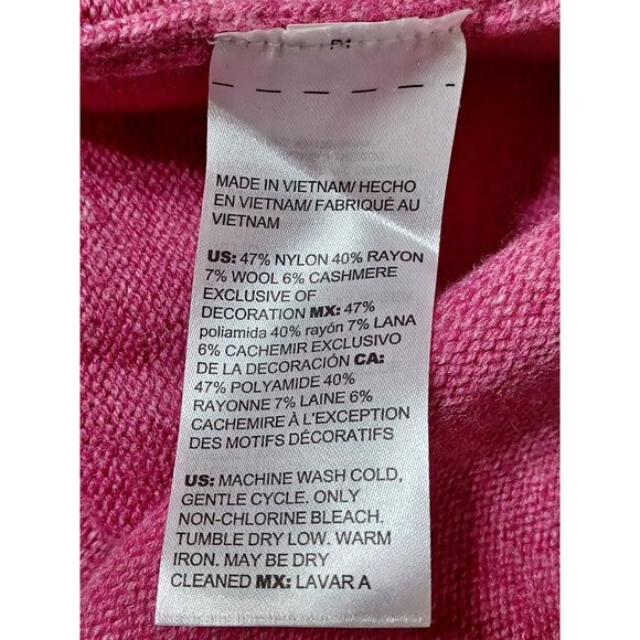 Chicos Peace Love Chic Pink Sweater Size S Nylon Rayon Cashmere Blend - Picture 2 of 8